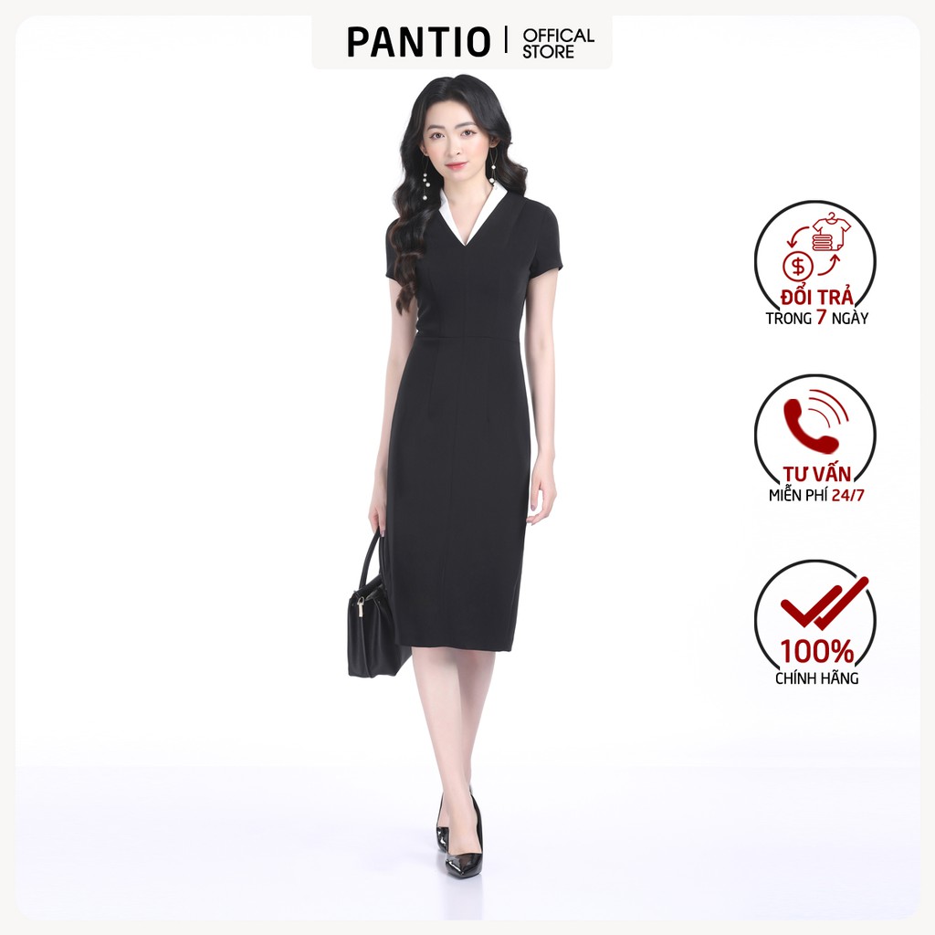 Đầm công sở chất liệu Tuýt-si dáng ôm ngắn tay - FDC32763 - PANTIO