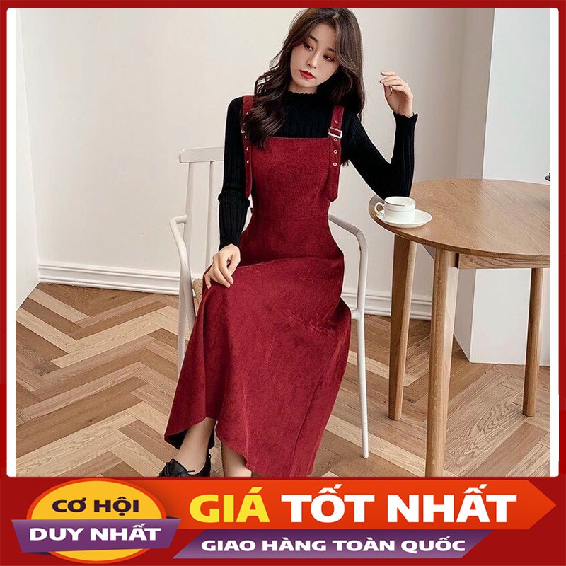 Váy Yếm Da Lộn Hàng Quảng Châu Dây Cài Cực Sang M058( Cả sét)-Violet