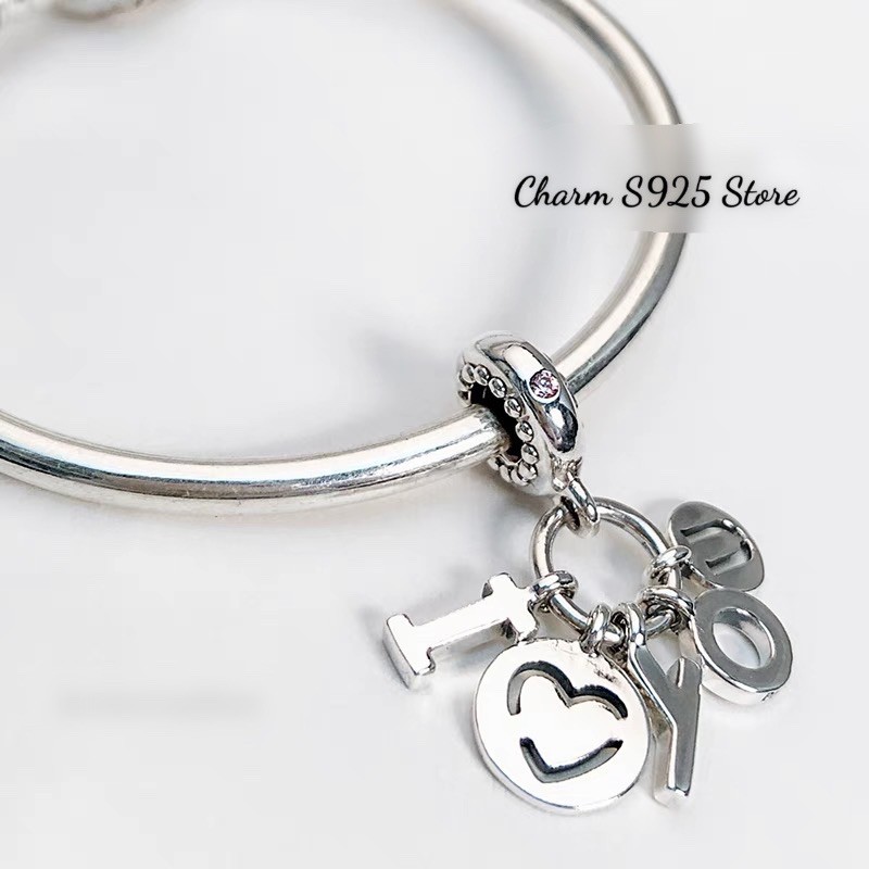 charm pan treo I Love You bạc s925 cao cấp