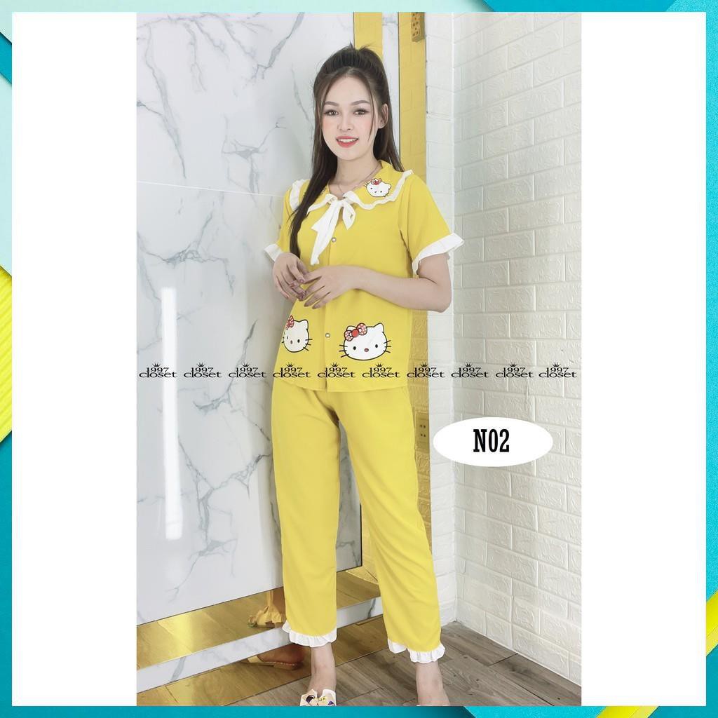 Đồ ngủ nữ hàng đẹp quần dài vải lụa mềm mặc mát lạnh N02 - 1997Closet đồ bận đi ngủ