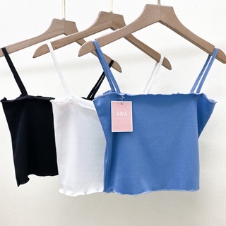 Áo 2 dây len tăm mỏng nhún xinh xắn- kèm ảnh thật chụp tại shop