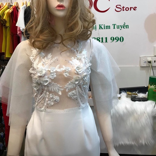 Đầm cánh tiên Hoa 3D đuôi cá đẹp xuất sắc ,chất vải phom dáng cực kì cao cấp