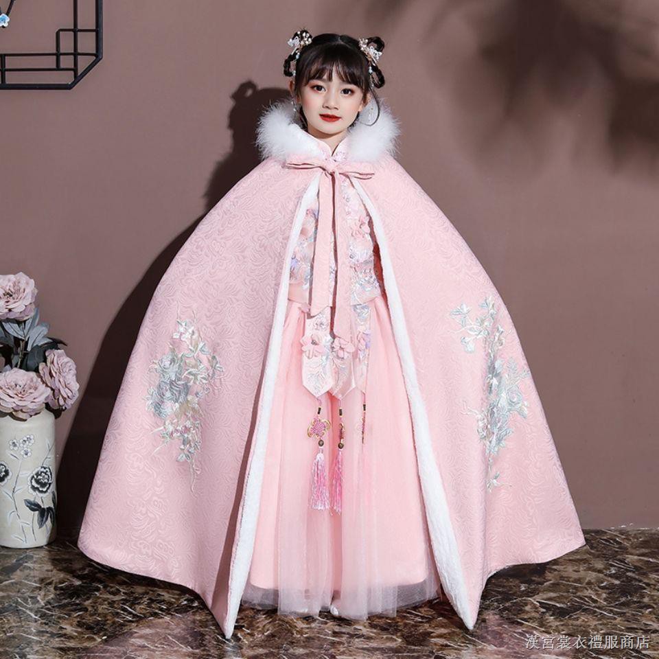 Áo choàng cổ lông dày dặn thời trang năm mới cho bé gái | BigBuy360 - bigbuy360.vn