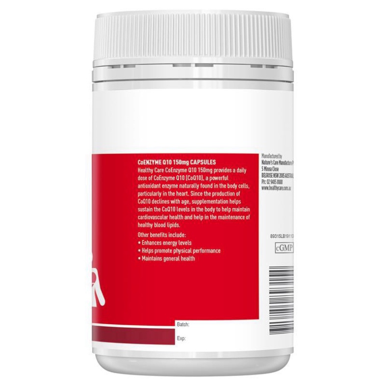 Viên uống Coenzyme Q10 150mg Healthy Care hỗ trợ sức khỏe tim mạch 100 viên Chợ Việt Úc