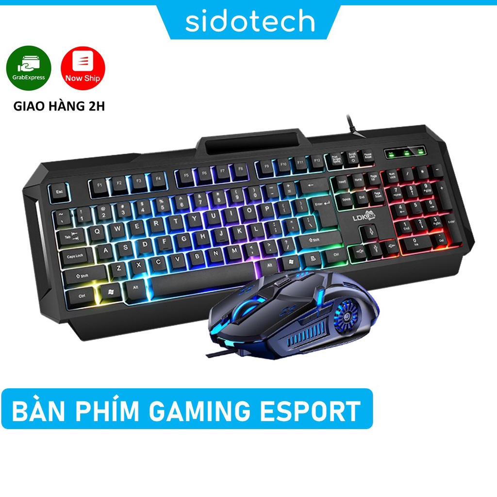 Bàn Phím Máy Tính Gaming Led RGB SIDOTECH LDK V4 Pro Có Dây Chống Nước Chuyên Chơi Game Máy Tính Esport - Chính Hãng