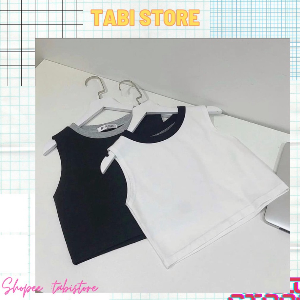Áo croptop ba lỗ cổ phối basic !!!