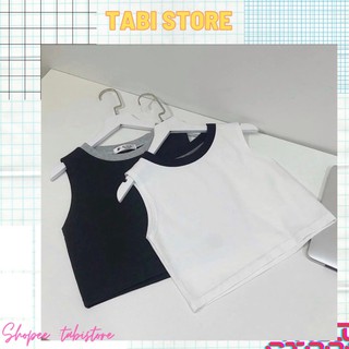 Áo croptop ba lỗ cổ phối basic !!!