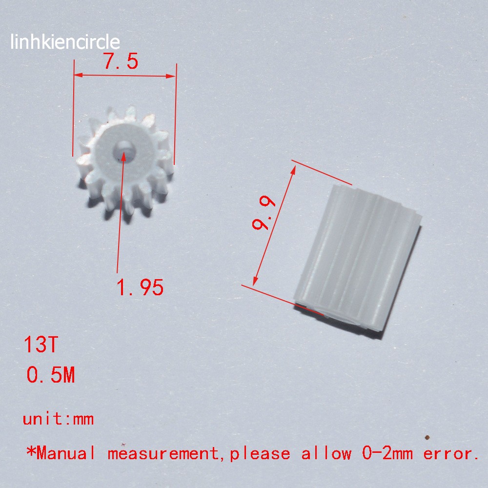 10 Bánh răng dài mini 13 răng trục 2mm 132AL - LK0255