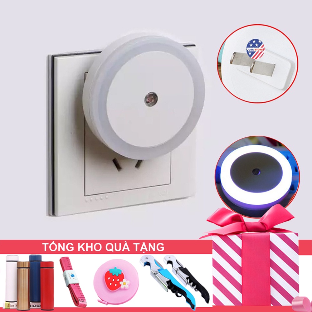 [Tổng Kho Quà] Đèn Ngủ Cảm Ứng Ánh Sáng Kiểu VÒNG TRÒN, Tự Động Bật Vào Buổi Tối - Bảo Hành 1 Tháng