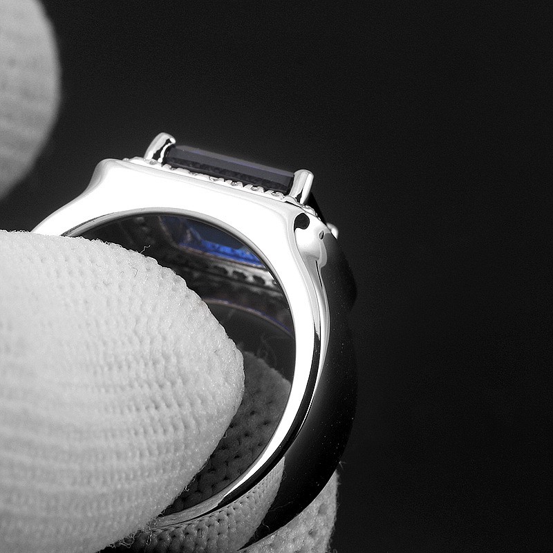 Nhẫn đeo bằng kim loại đính đá giả có màu thời trang sành điệu cho nam