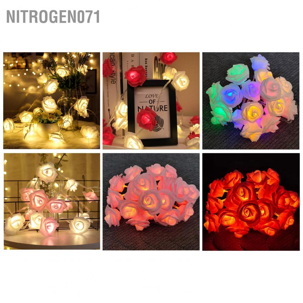 Nitrogen071 LED String Light Imitation Rose Wedding Festival Decoration