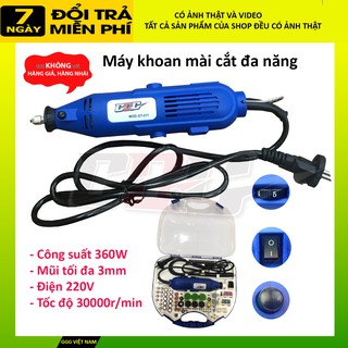 [Cho thử máy] Máy mài khoan cắt đa năng, máy lũa cây, điêu khắc XH211 công suất 360w, mũi 3 ly, bộ phụ kiện đầy đủ