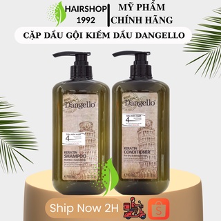 Cặp dầu gội xả keratin collagen Dangello Phục hồi tóc kiềm dầu – siêu mềm mượt |bộ dầu gội xả Keratin Dangello 800ml * 2