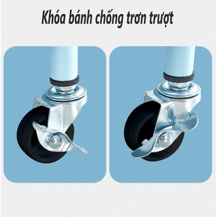 Kệ đựng đồ 3 tầng đa năng, kệ để đồ di động, gấp gọn, giá kệ tiện ích trong nhà bếp, nhà tắm và spa