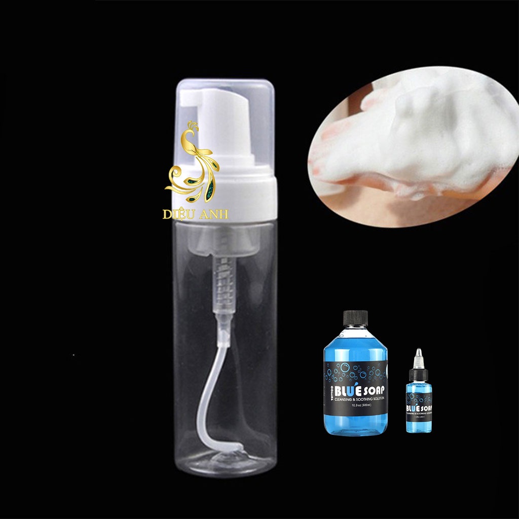 Bình Xịt Phun Xương đựng nước rửa hình xăm, Bình Tạo Bọt Trong Suốt  100ml và 150ml