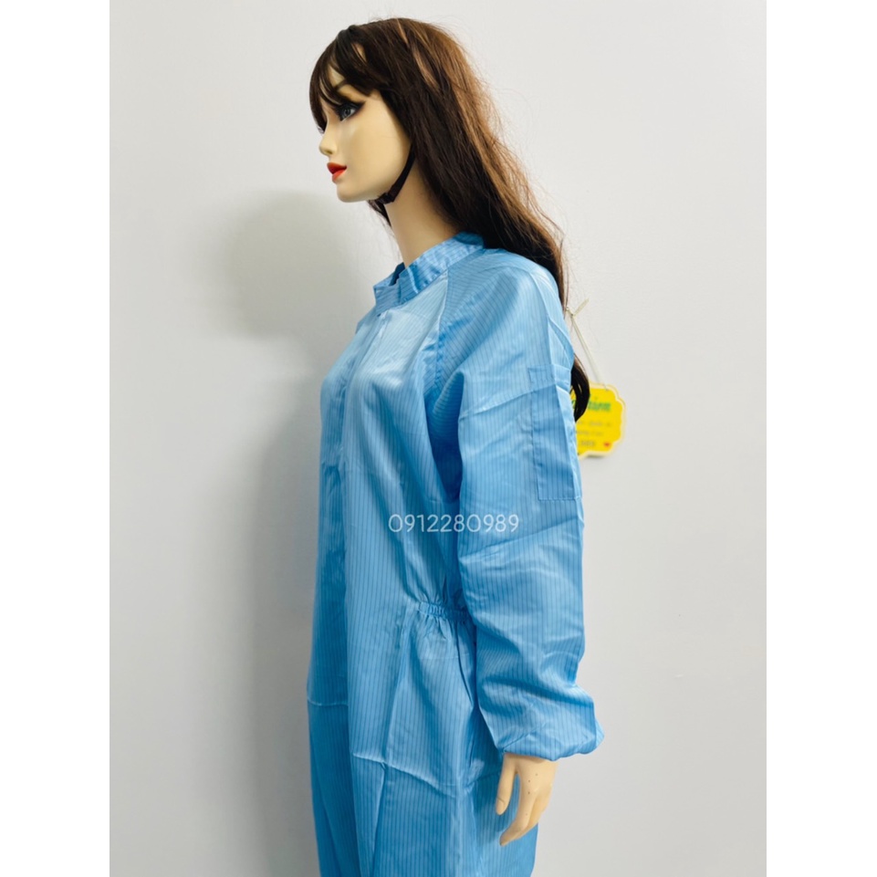 Áo liền quần chống tĩnh điện, chống bụi dùng trong phòng sạch phòng lab _ Hình chụp thật