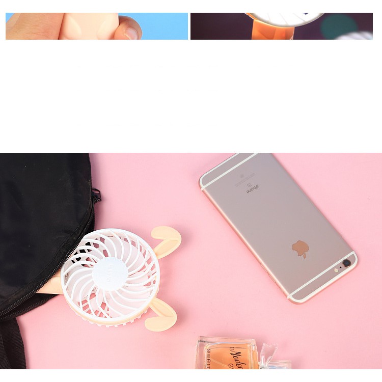 Quạt cầm tay sạc pin usb hình tai thỏ có đèn | BigBuy360 - bigbuy360.vn
