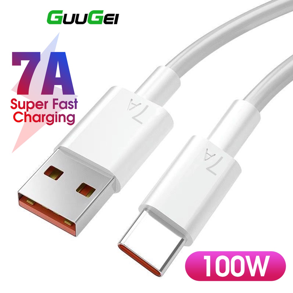 Dây cáp sạc nhanh Guugei 7A 100W type C chuyên dụng cho Huawei Mate 40 30 Xiaomi Samsung
