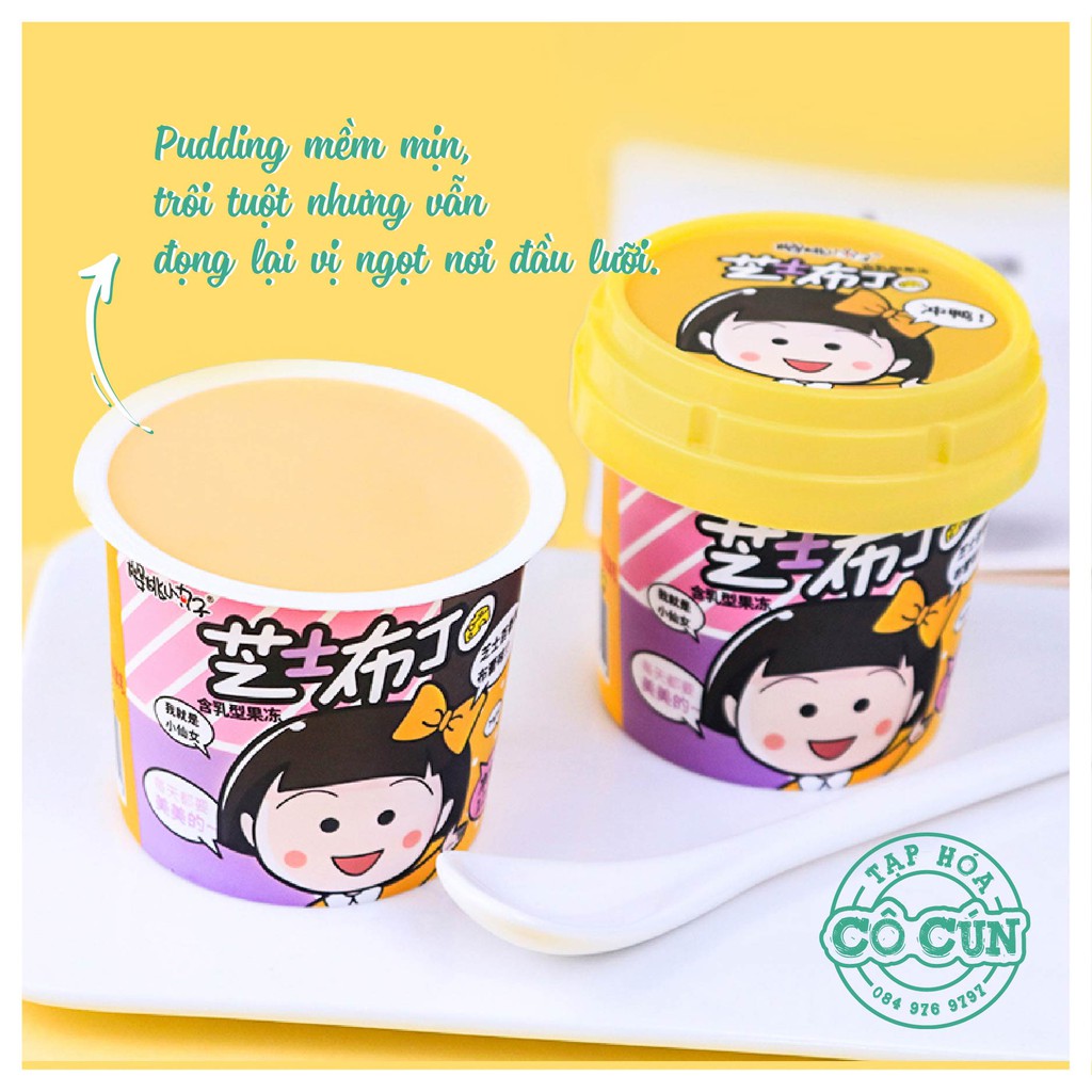 Thạch Pudding Phô mai Maruko - hộp xinh xắn kèm thìa, đủ vị trái cây thơm ngon