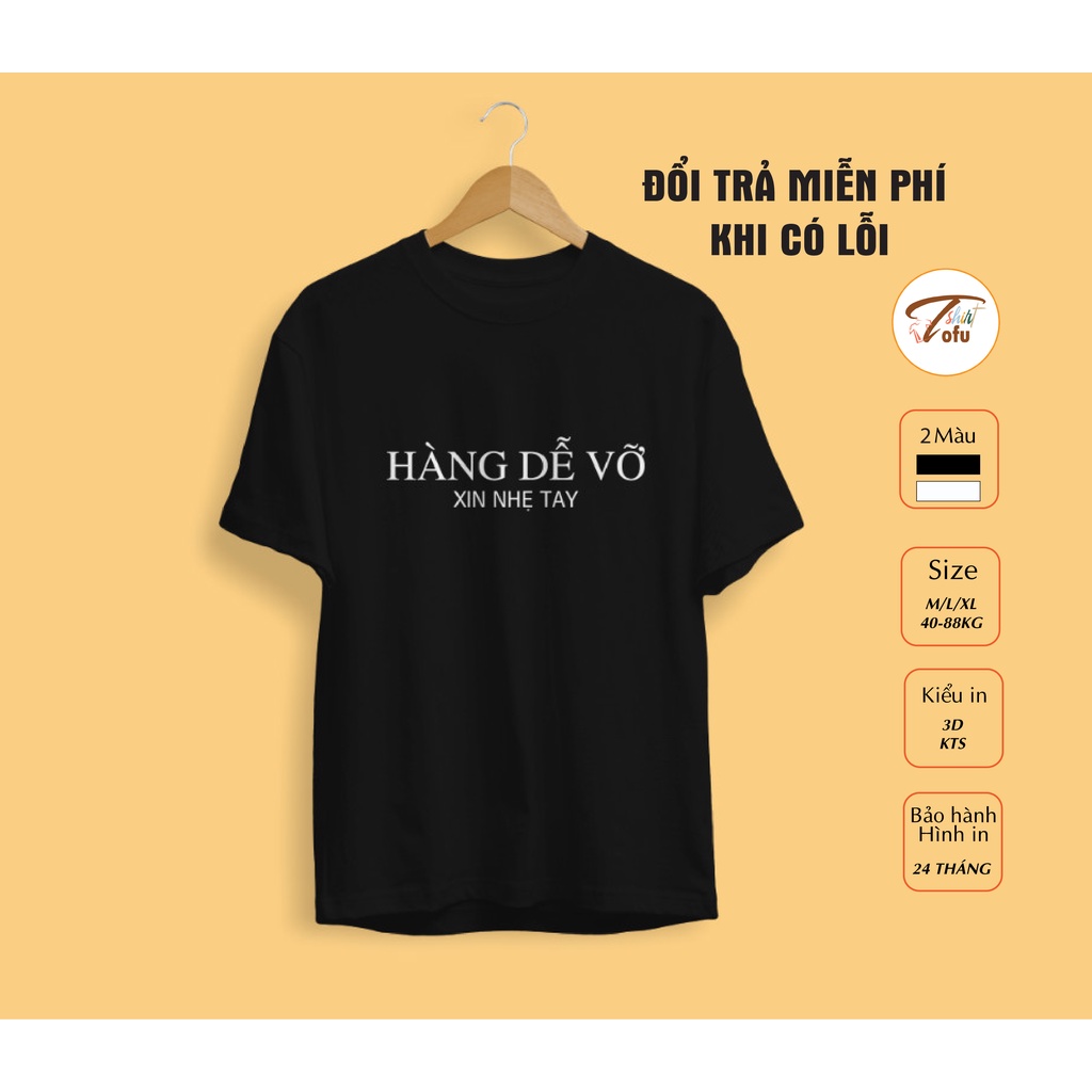 Áo thun Unisex HÀNG DỄ VỠ mẫu 2022, Áo phông dáng rộng tay lỡ, Form oversize Nam nữ, chất liệu cotton 100% thoáng mát