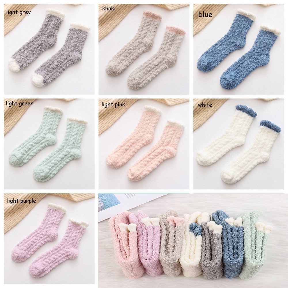 Đôi vớ nhung san hô mềm mại giữ ấm mùa đông cho nữ