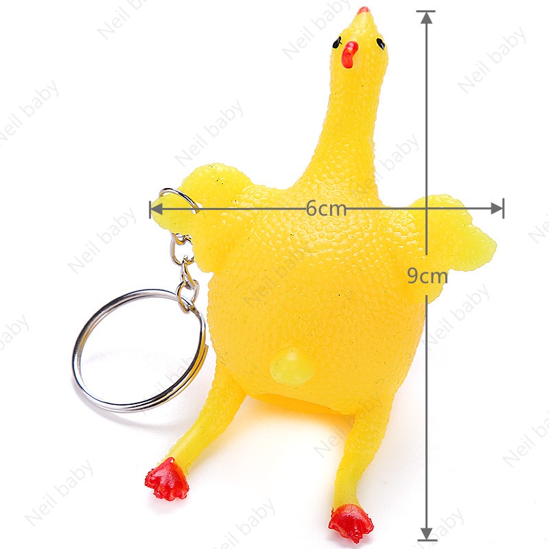 đồ chơi giảm stress,Vui nhộn Gà đẻ Trứng Gà đẻ Căng thẳng Đám đông Bóng móc khóa Sáng tạo Hài hước Lừa dối Tiện ích Thủ thuật Đồ chơi Con gà Chìa khóa Chuỗi chìa khóa