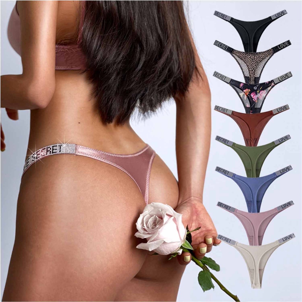 Quần lót lọt khe nâng ngực lưng thấp in chữ thời trang cho nữ | BigBuy360 - bigbuy360.vn