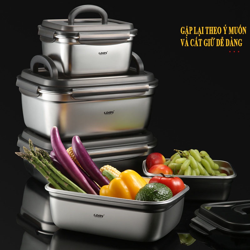 Hộp đựng, hộp cơm inox 304 giữ nhiệt cứng bền sang trọng nhiều kích thước - LOKING