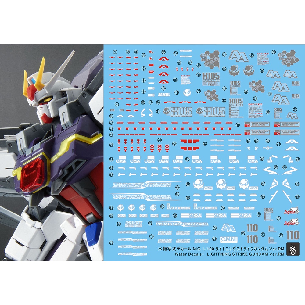 Decal nước cho mô hình lắp ráp MG Lightning Strike Gundam