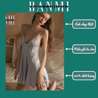 VÁY LỤA NGỦ 2 DÂY DÁNG CHỮ A XOÈ