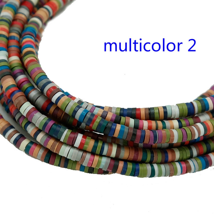 Round Soft Clay Flat Chain Loose Spacer Beads Bracelet Necklace DIY Jewelry Making