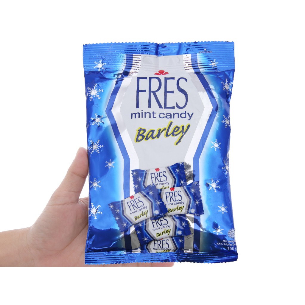 [Nhập khẩu Indonesia] Kẹo Fres Barley Hương Bạc Hà bịch 150g