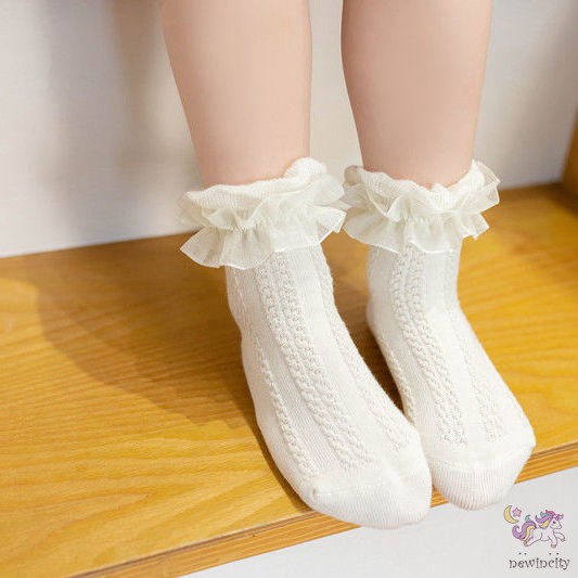 Vớ cotton phối ren hoa xinh xắn cho bé