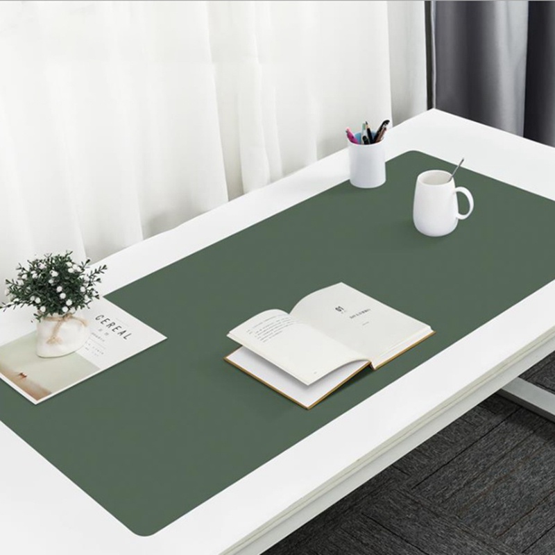 Tấm lót chuột và bàn phím bằng da PU chống trượt màu trơn 60x30cm