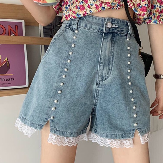 QUẦN JEAN ĐÙI VIỀN REN