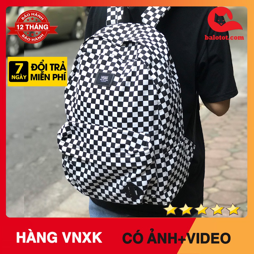 Balo Vans OLD SKOOL CHECKERBOARD BACKPACK XUẤT DƯ XỊN