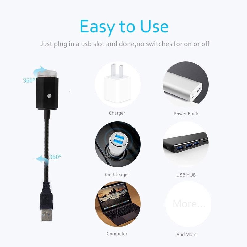 Đèn chiếu ngôi sao 3 màu 7 hiệu ứng ánh sáng USB lãng mạn dành cho phòng ngủ/ xe hơi/ tiệc tùng/ trần nhà