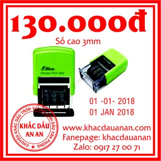 Dấu Ngày Tháng Năm : số cao 3mm