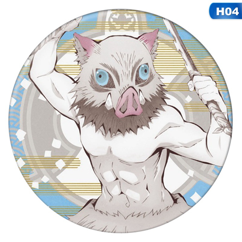 flowersqueen Huy hiệu cài áo phong cách hoạt hình Kimetsu No Yaiba xinh xắn