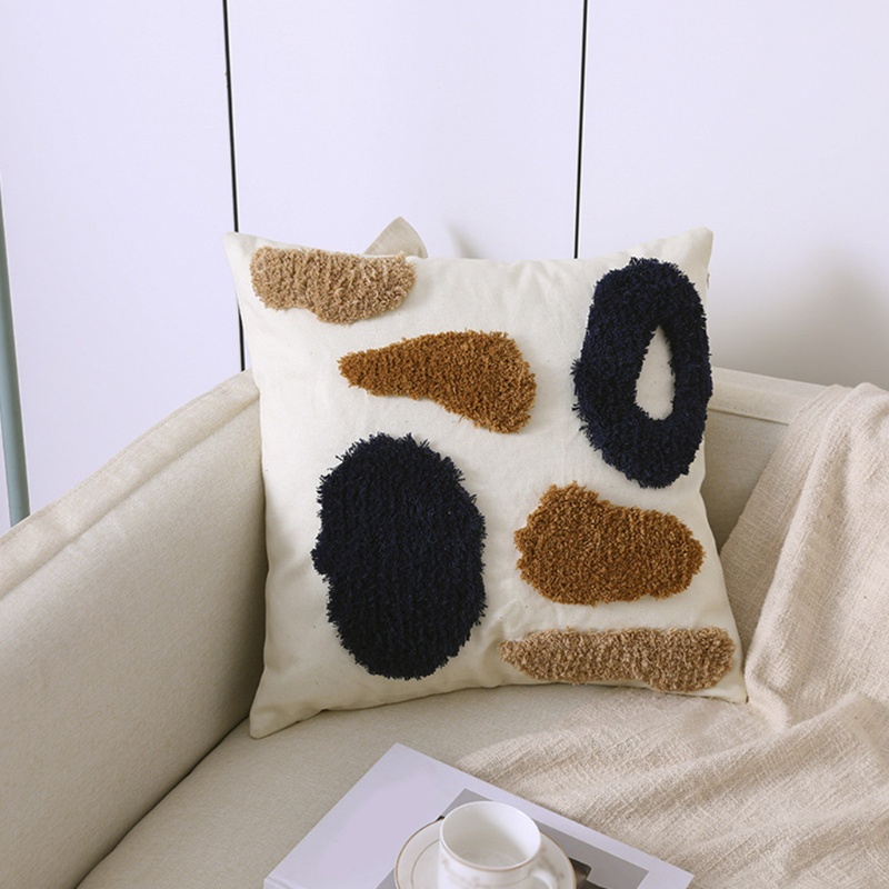 Vỏ Gối Hình Vuông Họa Tiết Hình Học Phong Cách Boho Hiện Đại