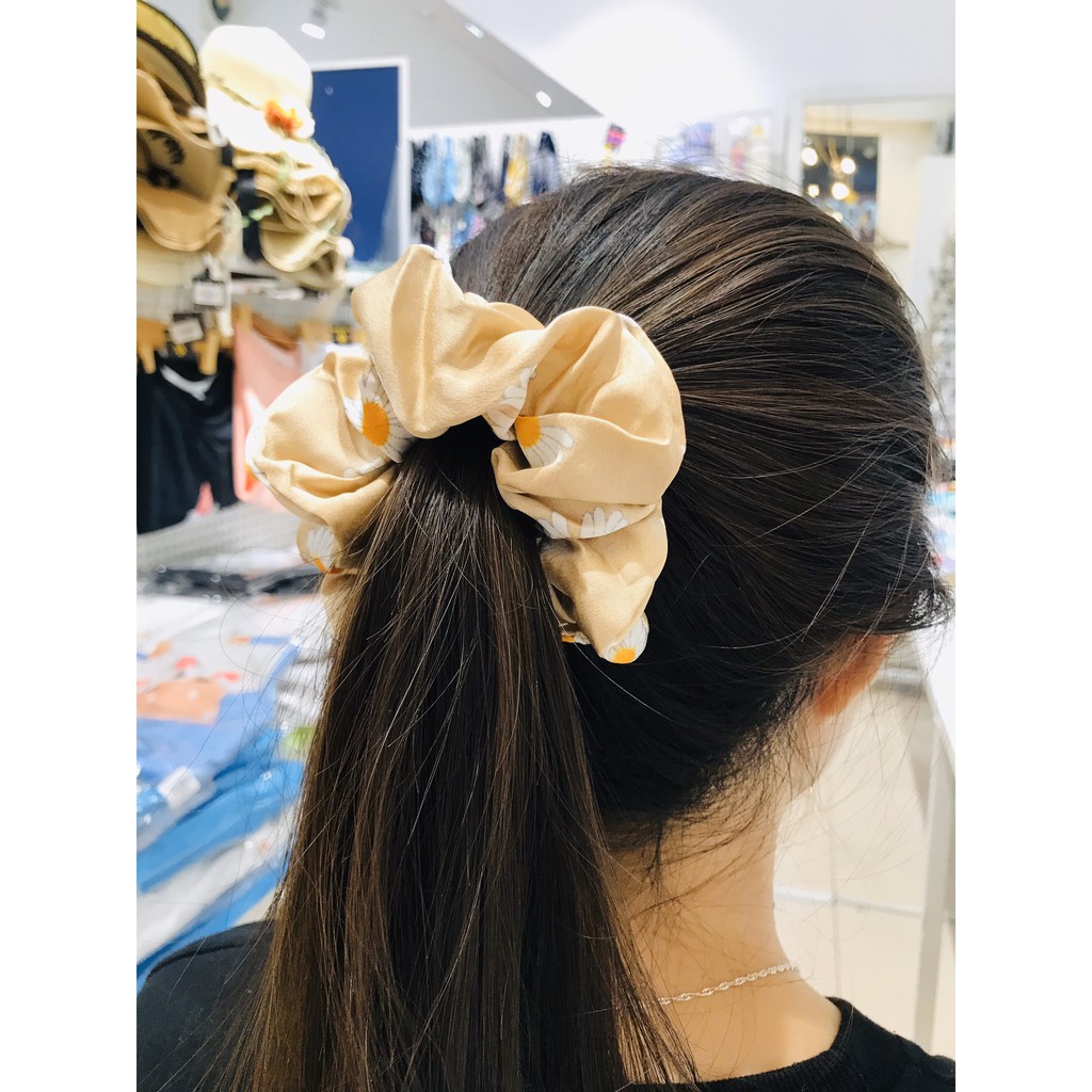 [Nowship2h] Cột Tóc, Dây Cột SCRUNCHIES Bông Cúc Nhiều Màu - Mã DT001