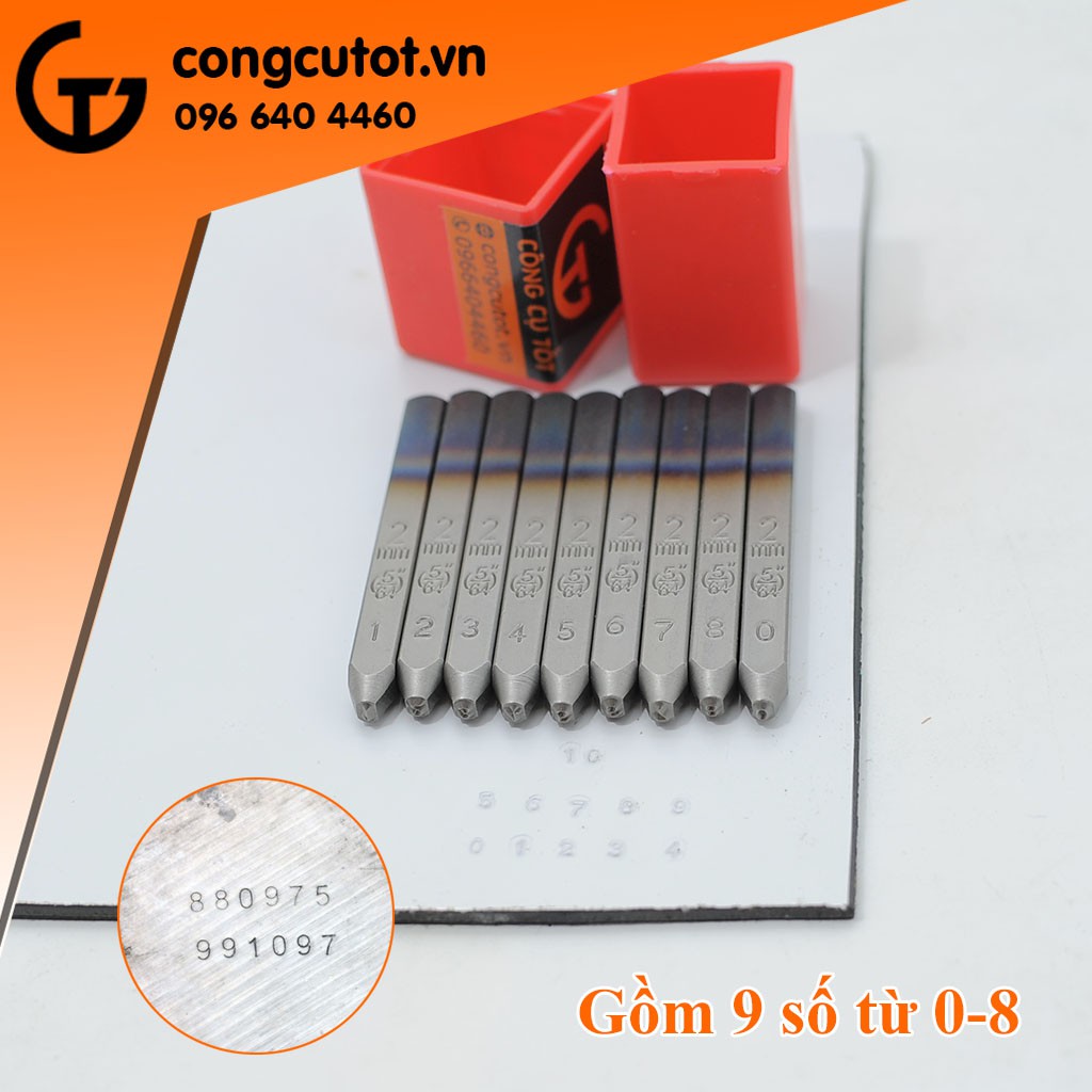 Bộ đóng số xuôi TOP 2mm thép CRV