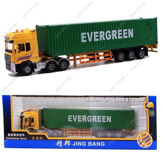 Mô Hình Kim Loại Xe Tải Container Tỉ Lệ 1:50 - Jingbang - Maresk - Evergreen - K Line - 9976.3