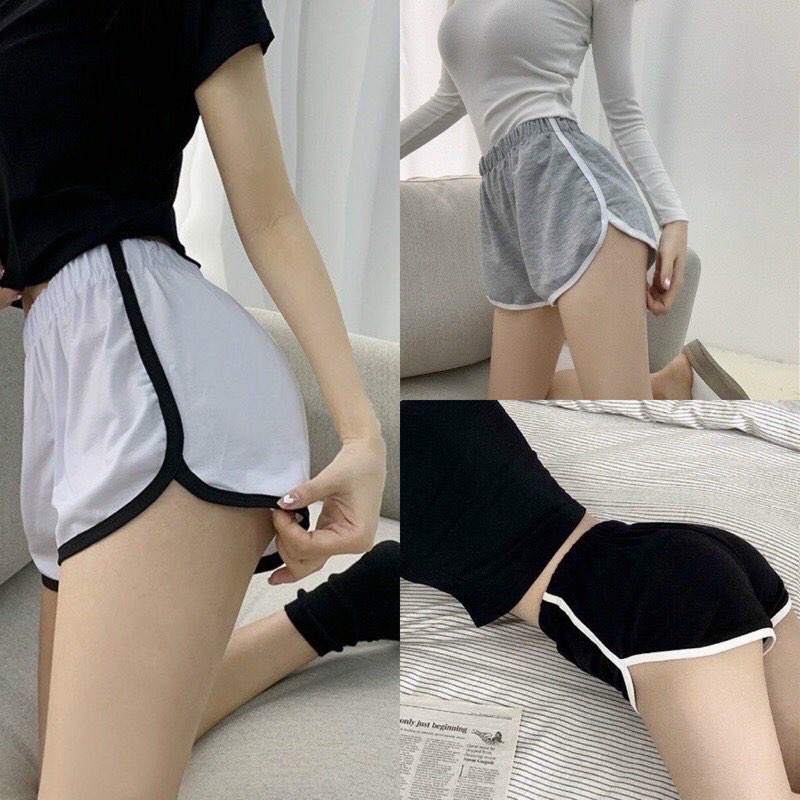 Quần Short Nữ Mặc Nhà Mùa Hè, Quần Đùi Nữ Ngắn Chạy Viền Tập Gym 3 Màu | BigBuy360 - bigbuy360.vn