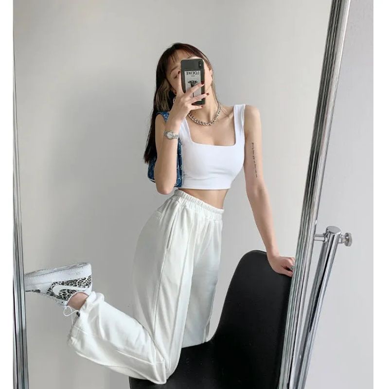 ÁO SÁT NÁCH BA LỖ CROPTOP A4-SNN - Áo hai dây to cổ vuông