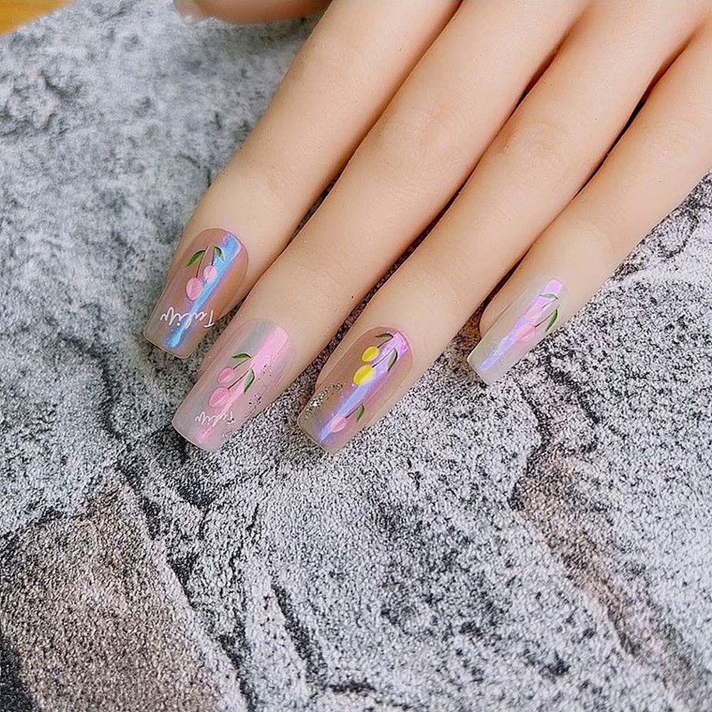 Miếng Dán Trang Trí Móng Tay Tự Dính Họa Tiết Hoa Tulip 5D Kiểu Nhật Bản Thời Trang Xuân Hè