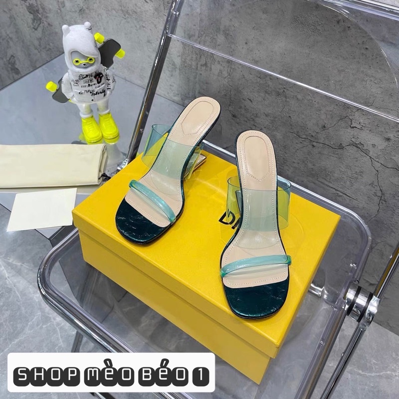 Guốc fd quai mica ngang gót cách điệu fullbox