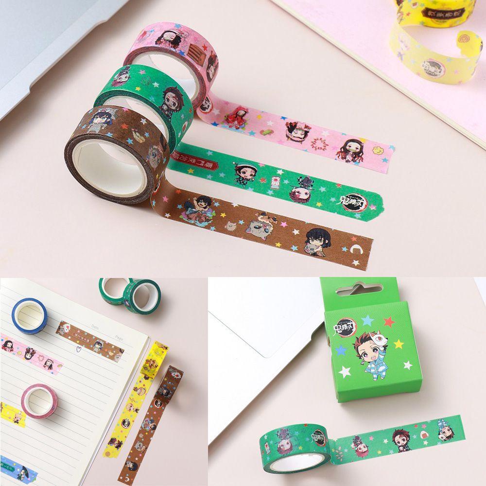 PISTA Cuộn Băng Keo Washi DIY Họa Tiết Demon Slayer Trang Trí Nhật Ký / Ảnh