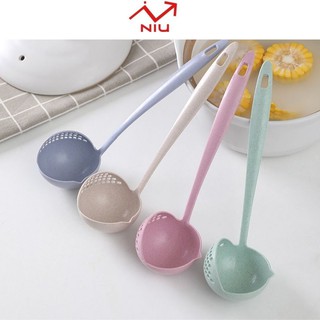 Muôi ăn lẩu 2 in 1, muôi thủng làm từ lúa mạch an toàn cho sức khỏe Niulife