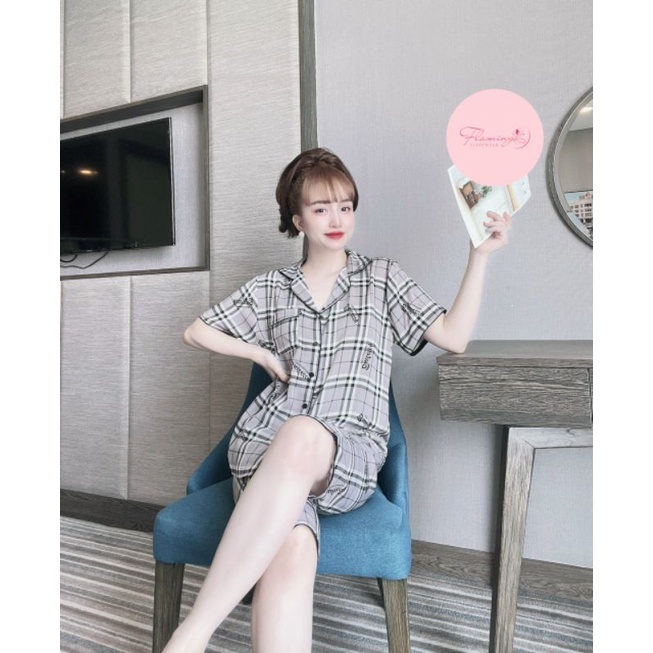 ] Đồ Bộ Tay Ngắn Quần Lửng Size XL (60-70kg) Lụa Mango Chính Hiệu Flamingo MÃ SP TNBXL01 NH